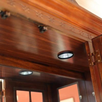 Elegant Italian Marble China Cabinet by Collezione Europa (Two Pieces-See Description)