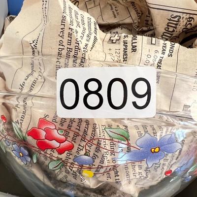 Vintage Imperial Glass Heat Resistant Floral Food Storage Bowls w Lids