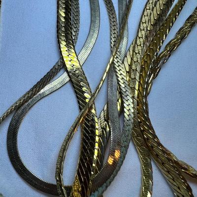Gold Herringbone Necklaces, Bracelets & More (P-RG)