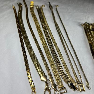 Gold Herringbone Necklaces, Bracelets & More (P-RG)
