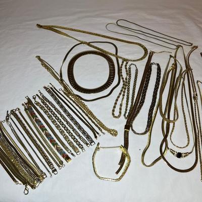 Gold Herringbone Necklaces, Bracelets & More (P-RG)
