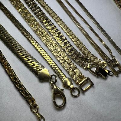 Gold Herringbone Necklaces, Bracelets & More (P-RG)