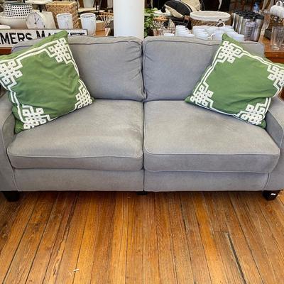 Loveseat Sofa 74â€ w Throw Pillows
