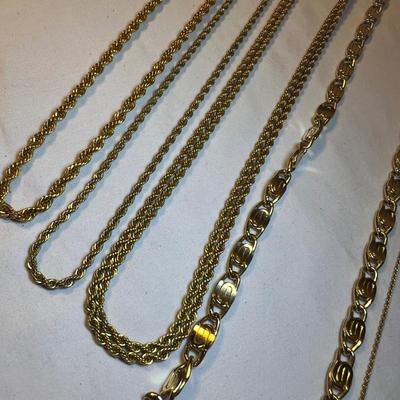 Huge Assortment of Gold Necklaces & Bracelets (P-RG)