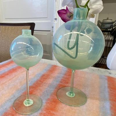 Pair of Green Bud Vases Lot