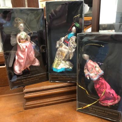 Vintage LADIES WITH ELEGANCE Glass Doll Ornaments Collection (Set of Three)