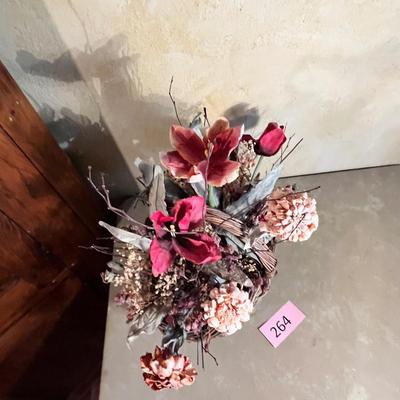 Basket flower arrangement