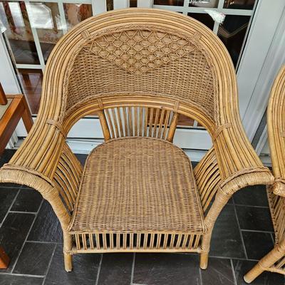 Pair of Wicker and Rattan Chairs (SR-DW)