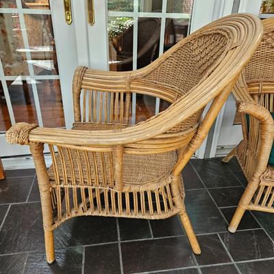Pair of Wicker and Rattan Chairs (SR-DW)