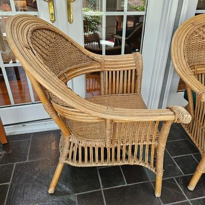 Pair of Wicker and Rattan Chairs (SR-DW)