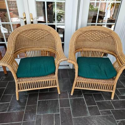 Pair of Wicker and Rattan Chairs (SR-DW)