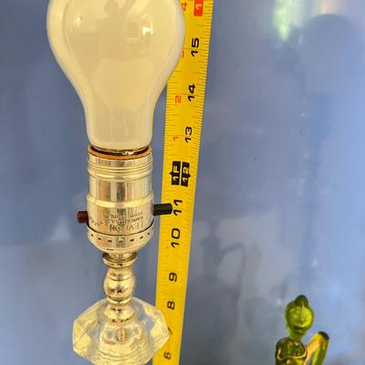 Decorative Vintage Glass Lot - Lamps, Cordial Decanter w Cups