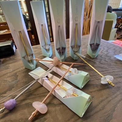 Set of Eleven Crystal Straws Lot