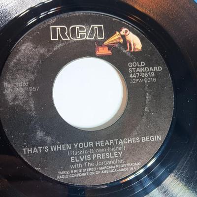 THREE Elvis Presley collectible 45 LP Records -