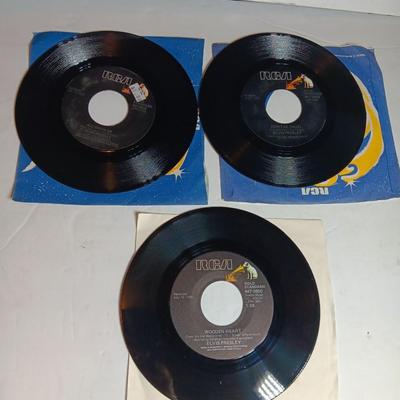 THREE Elvis Presley collectible 45 LP Records -