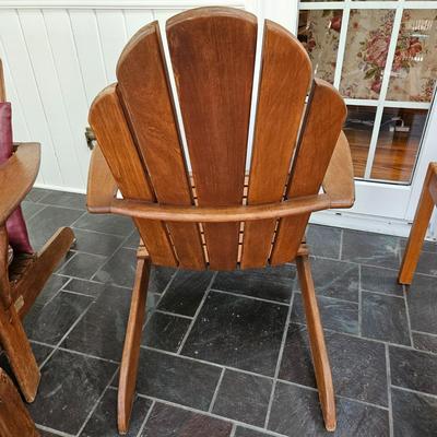 Pair of Country Casual Teak Adirondack Chairs and a Footstool (SR-DW)