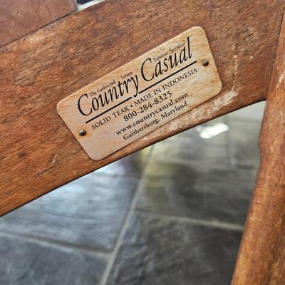 Pair of Country Casual Teak Adirondack Chairs and a Footstool (SR-DW)
