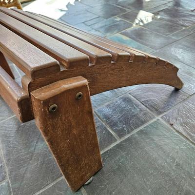 Pair of Country Casual Teak Adirondack Chairs and a Footstool (SR-DW)