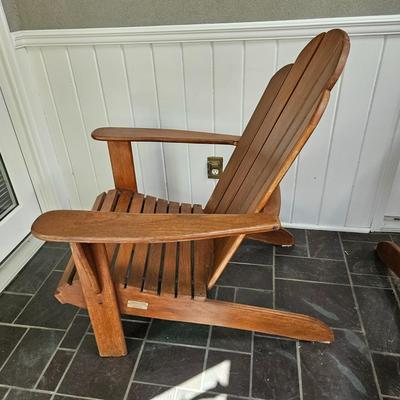 Pair of Country Casual Teak Adirondack Chairs and a Footstool (SR-DW)