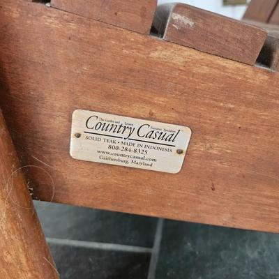 Pair of Country Casual Teak Adirondack Chairs and a Footstool (SR-DW)