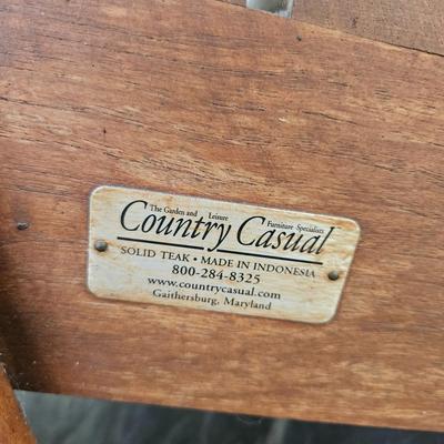 Pair of Country Casual Teak Adirondack Chairs and a Footstool (SR-DW)