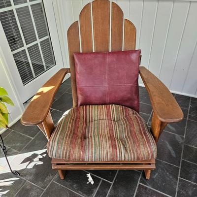 Pair of Country Casual Teak Adirondack Chairs and a Footstool (SR-DW)