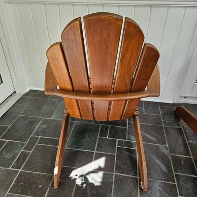Pair of Country Casual Teak Adirondack Chairs and a Footstool (SR-DW)