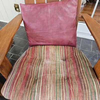 Pair of Country Casual Teak Adirondack Chairs and a Footstool (SR-DW)