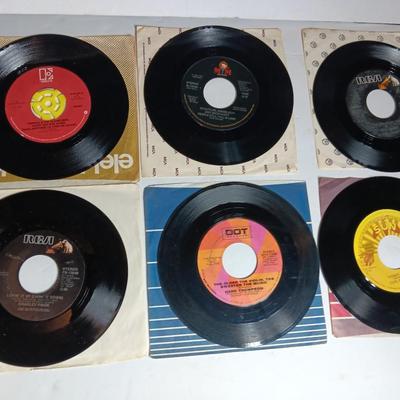 SIX 45 LP Records - Charlie Pride - Hank Thompson - Carl Perkins and more!