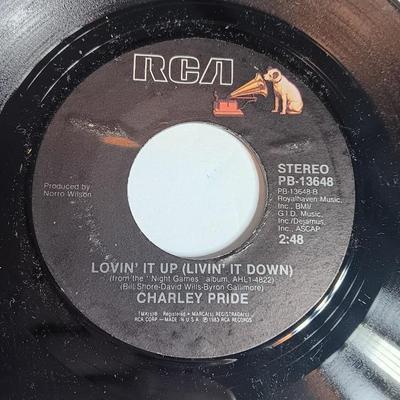 SIX 45 LP Records - Charlie Pride - Hank Thompson - Carl Perkins and more!