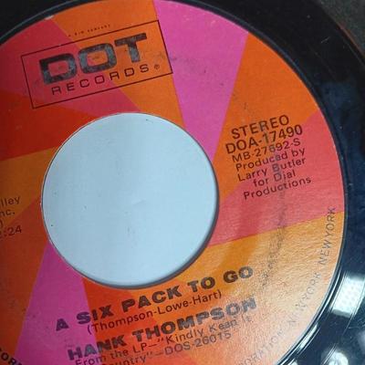 SIX 45 LP Records - Charlie Pride - Hank Thompson - Carl Perkins and more!