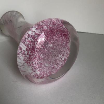 LOT 15K: Vintage Pink Depression Glass Trays, Art Glass Vase & More