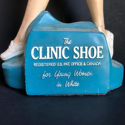LOT 169K: Vintage The Clinic Shoe Nurse Advertising Store Display Statue (22