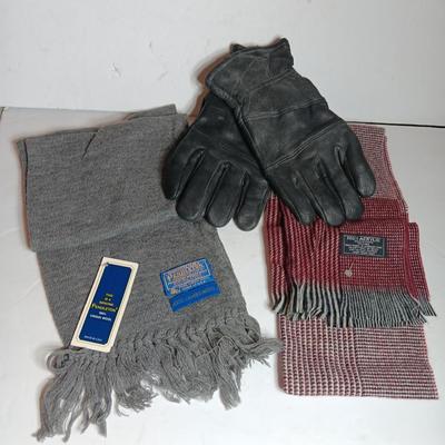 Pendleton lambswool scarf with another scarf and gloves