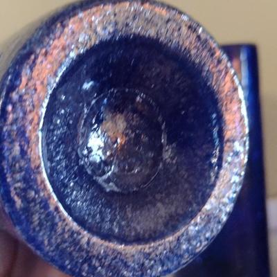 Set of Six Hand Blown Art Glass Straight Edge Drinking Glasses