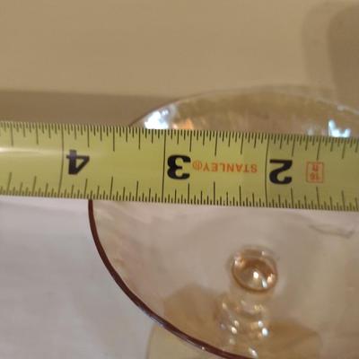 Four Vintage Iridescent Swirl Design Champagne Coupe/Sherbet Glasses