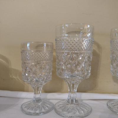 Collection of Anchor Hocking Wexford Glass Goblets