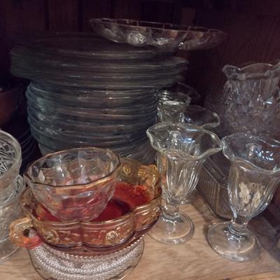 Contents of Cabinet- Assorted Glassware and Dinnerware