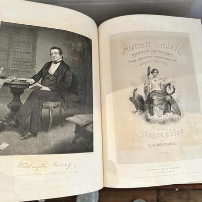 U1503 Late 19th Century 1st Ed. Books: Portrait Gallery of Eminent Men and Women, Vol. I-II by E. A. Duyckinck - Set of 2