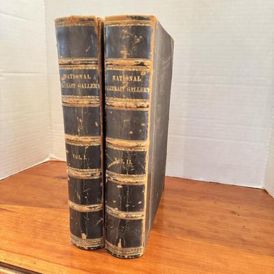 U1503 Late 19th Century 1st Ed. Books: Portrait Gallery of Eminent Men and Women, Vol. I-II by E. A. Duyckinck - Set of 2