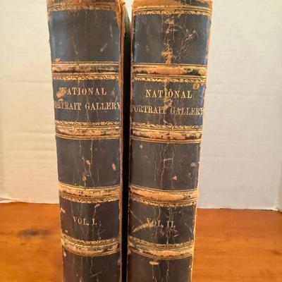 U1503 Late 19th Century 1st Ed. Books: Portrait Gallery of Eminent Men and Women, Vol. I-II by E. A. Duyckinck - Set of 2
