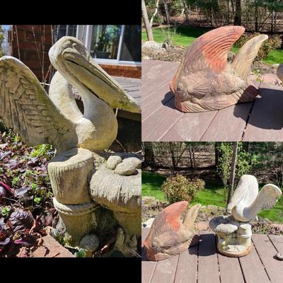 Concrete Pelican & Outdoor Fish (BY-DW)