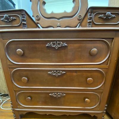 Antique Dresser With Swivel Mirror
