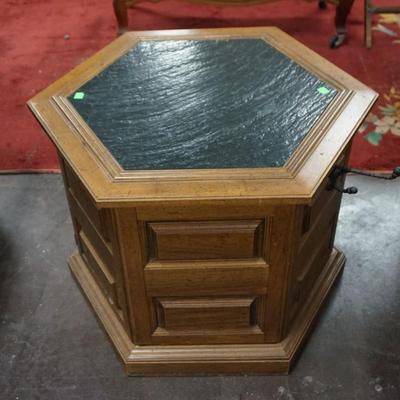 Hexagonal Wooden Side Table