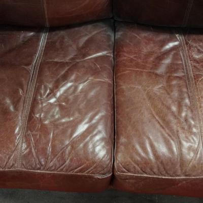 Brown Leather Loveseat