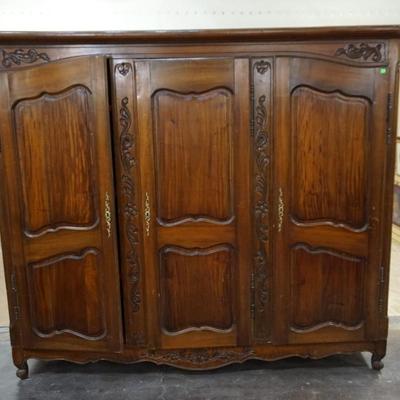 Large Wooden Armoire Wardrobe with 3 Doors