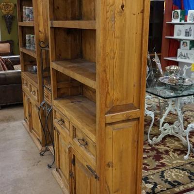 Pine Bookcase w/ Cabinet & Drawers #2
