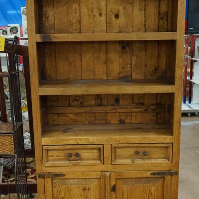 Pine Bookcase w/ Cabinet & Drawers #2