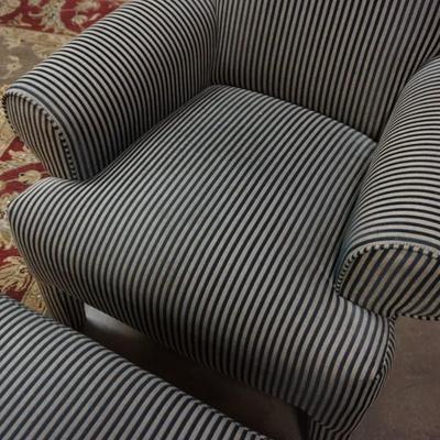 Fun Striped Club Chair & Ottoman