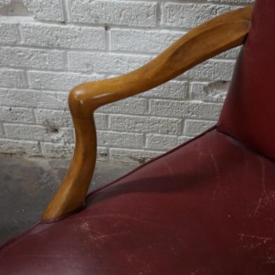 Baker Red Leather Accent Chair